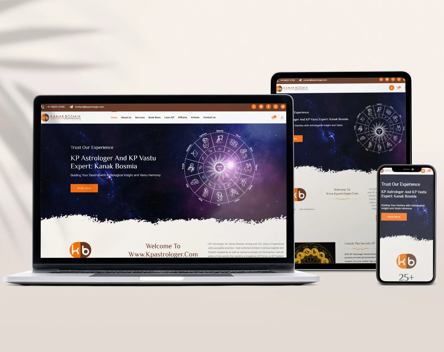 4 Website mockup Kb astrologer