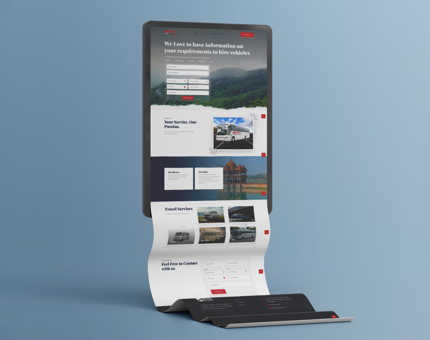 5 Website mockup Darshan travels