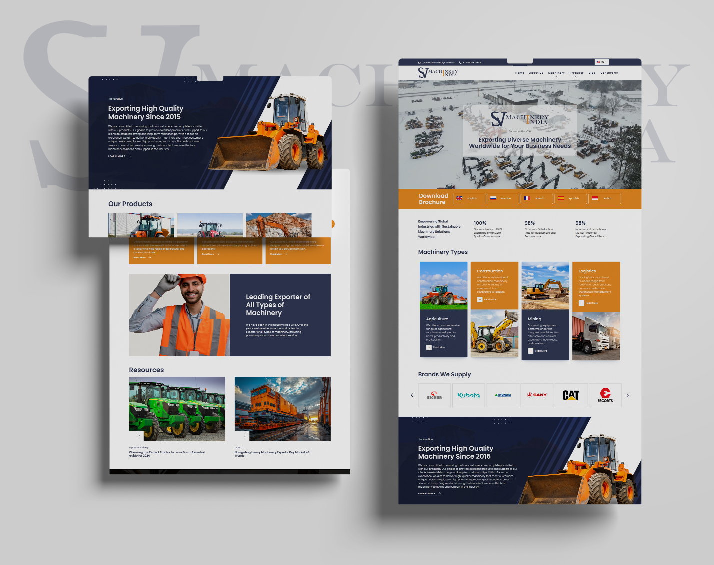 7 Website mockup S V Machinery India